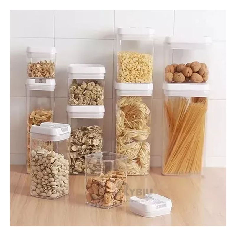 RYBIU IMPORT - Contenedores Modernos en Tono Tapa Blanca Y+Regalo Stickers