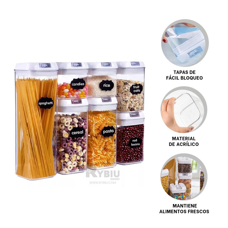 GENERICO - Pack de Contenedores en Tapa Blanca Y+Post-it Adhesivos