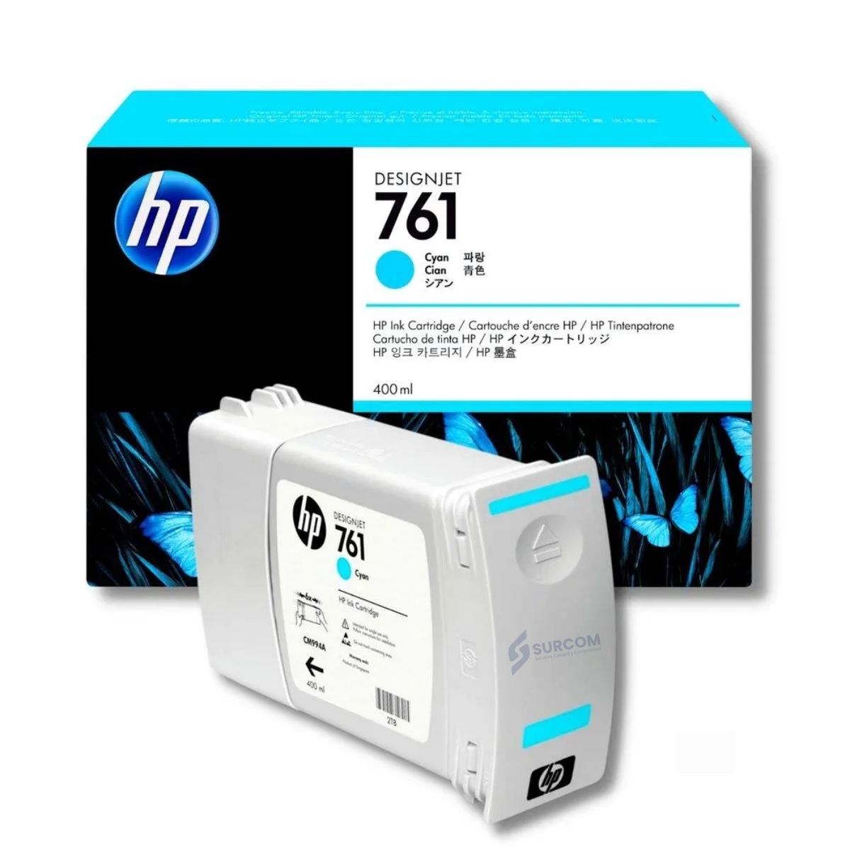 HP - Tinta HP 761 Cyan Original 400 ml