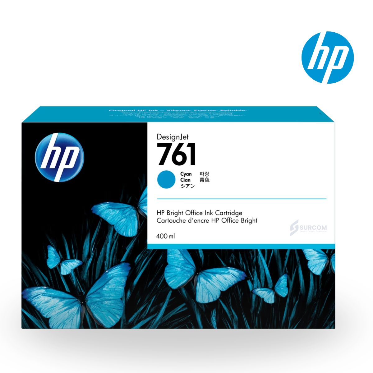 HP - Tinta HP 761 Cyan Original 400 ml