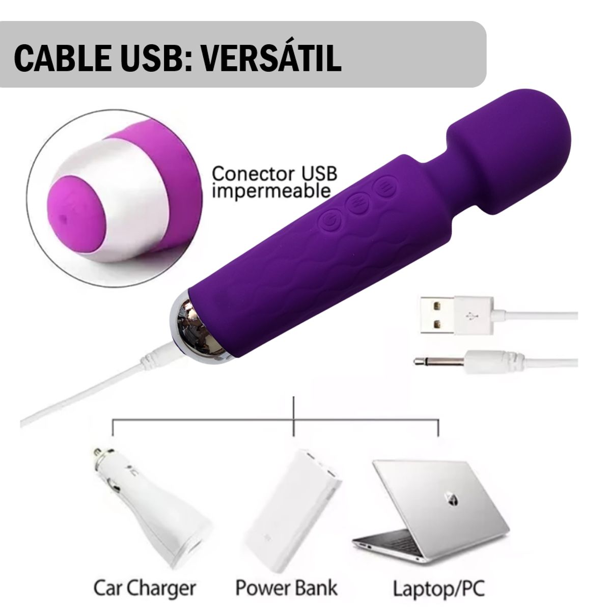 GENERICO - Vibrador Estimulador con relieve y 20 frecuencias +  8 velocidades