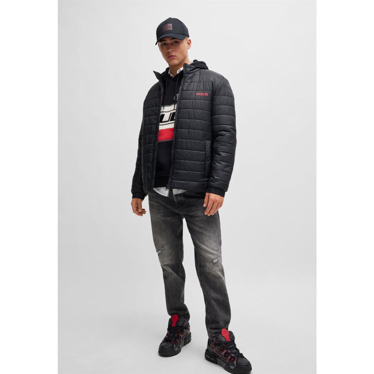 HUGO BOSS - Hugo - Casaca repelente al agua con logo estampado/xl