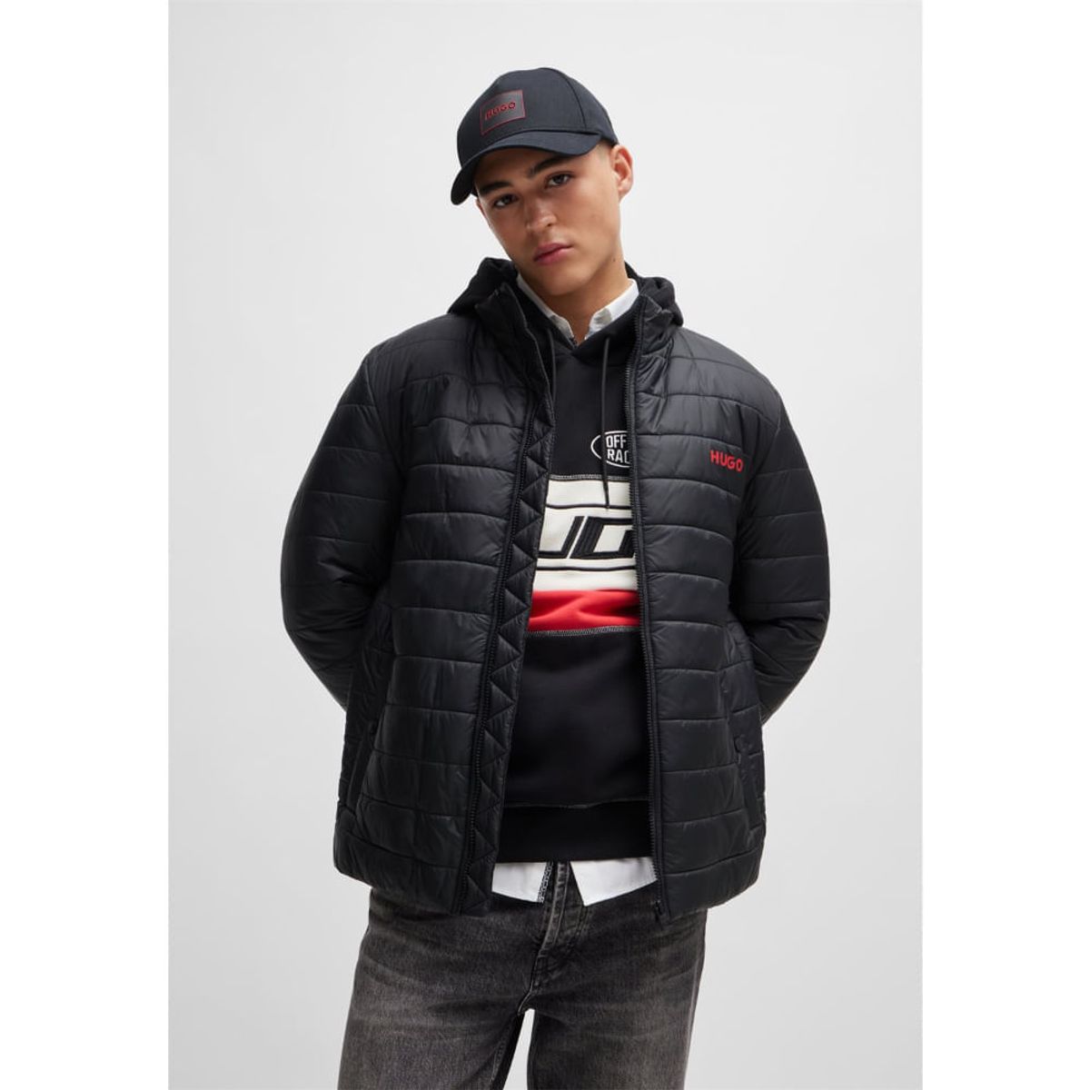 HUGO BOSS - Hugo - Casaca repelente al agua con logo estampado/xl