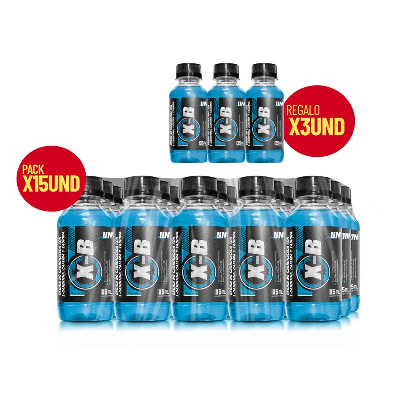 UNIVERSE NUTRITION - XB Paquete De 15 Botellas 135ml L-Carnitina Blueberry + 03 Quemadores de Regalo