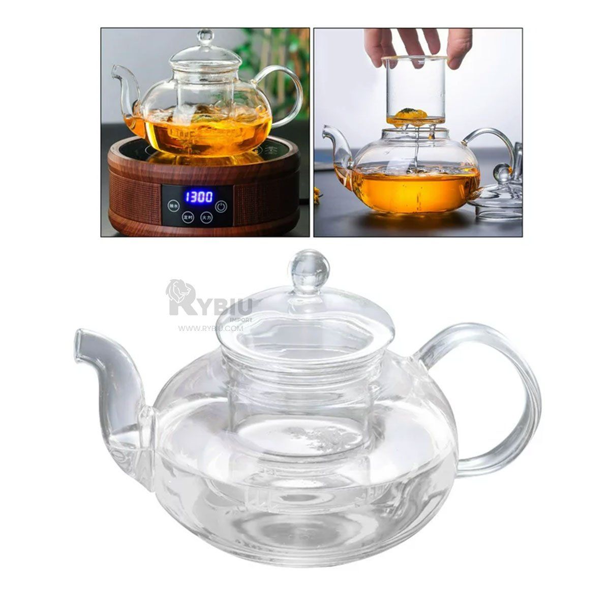 RYBIU IMPORT - Tetera Compacta de 100ML en Transparente Y+Regalo Stickers