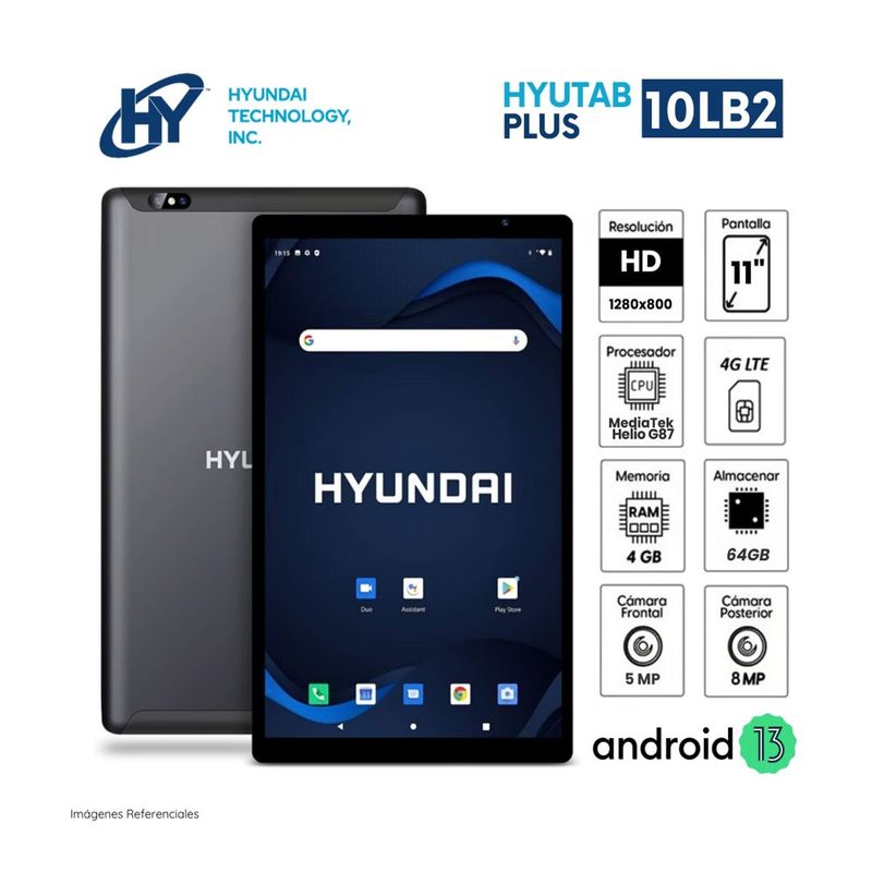 HYUNDAI - TABLET HYUNDAI PRO RAM 4GB ROM 64GB 4G CHIP PANTALLA 10,1 PULGADAS HD IPS - 10LC1