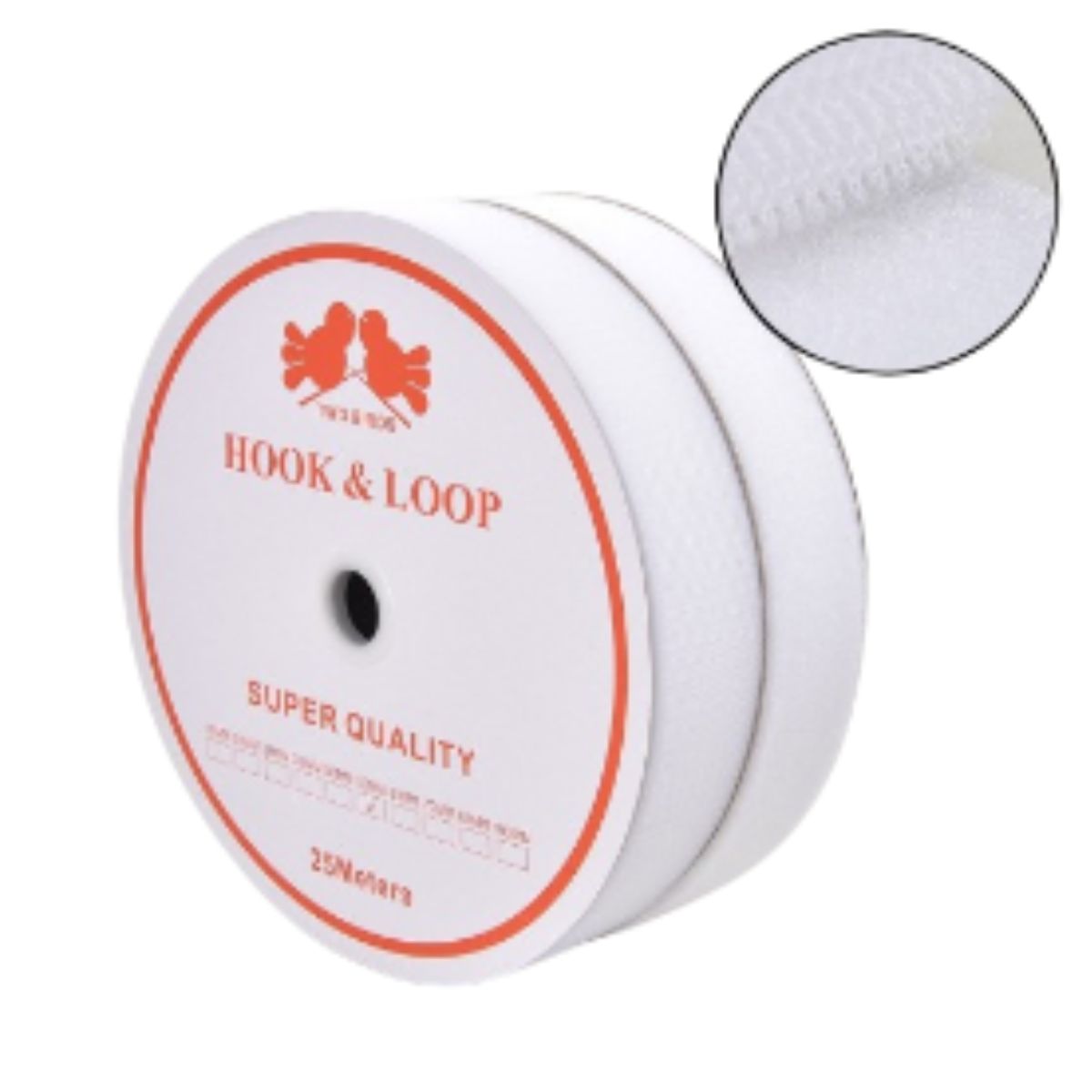 GENERICO - Cinta Velcro Velkro para coser 50mm X 23 Metros Color Blanco