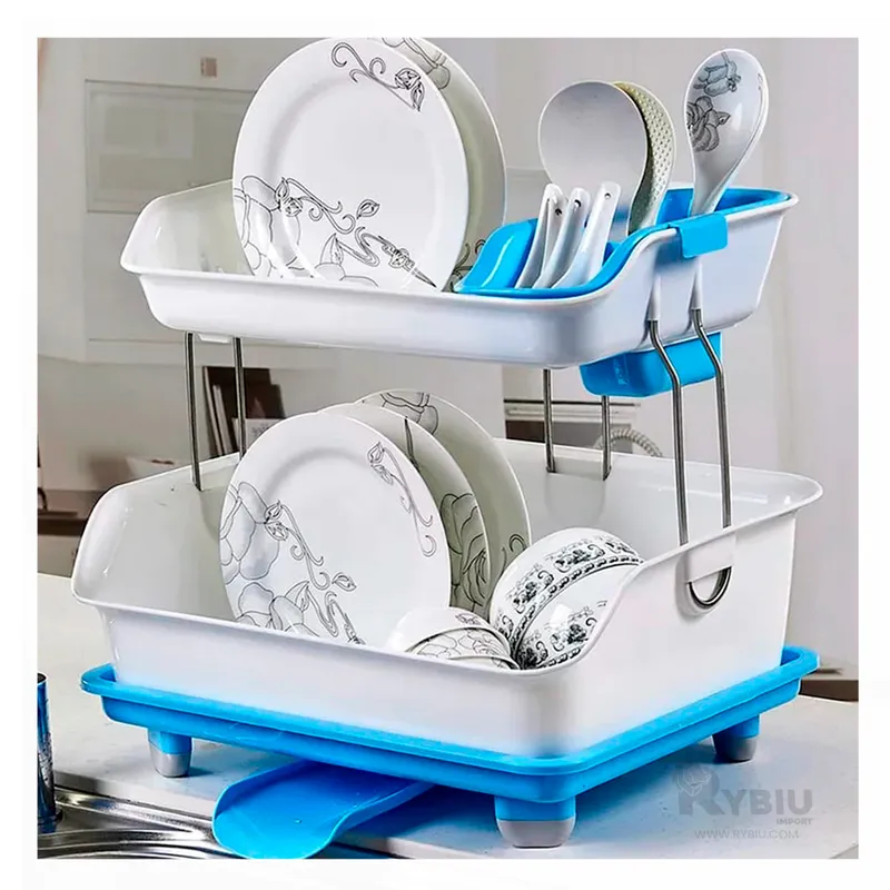 RYBIU IMPORT - Colador Resistente de Platos 2N en Celeste Y+Ligas de Regalo