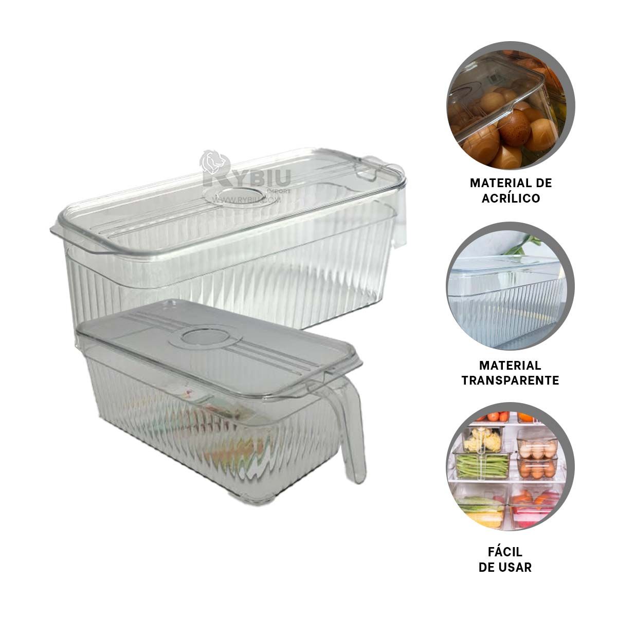 RYBIU IMPORT - Fuente con Desague Acrilico Transparente Y+Regalo Stickers