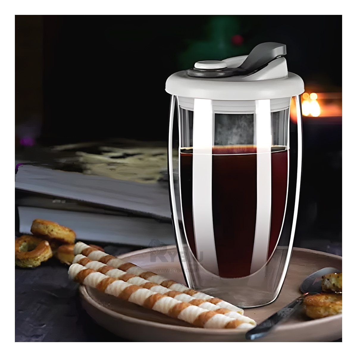 GENERICO - Vaso de Infusiones Calientes Plomo 450ml Y+Papel de Regalo