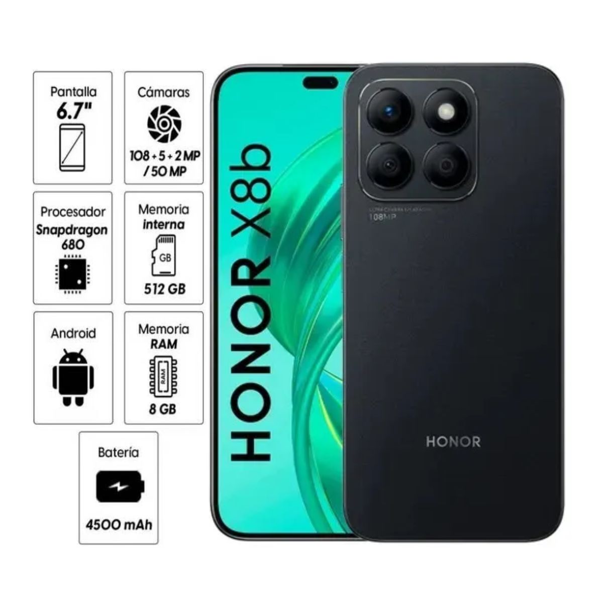 HONOR - CELULAR HONOR X8B 8GB 256GB NEGRO