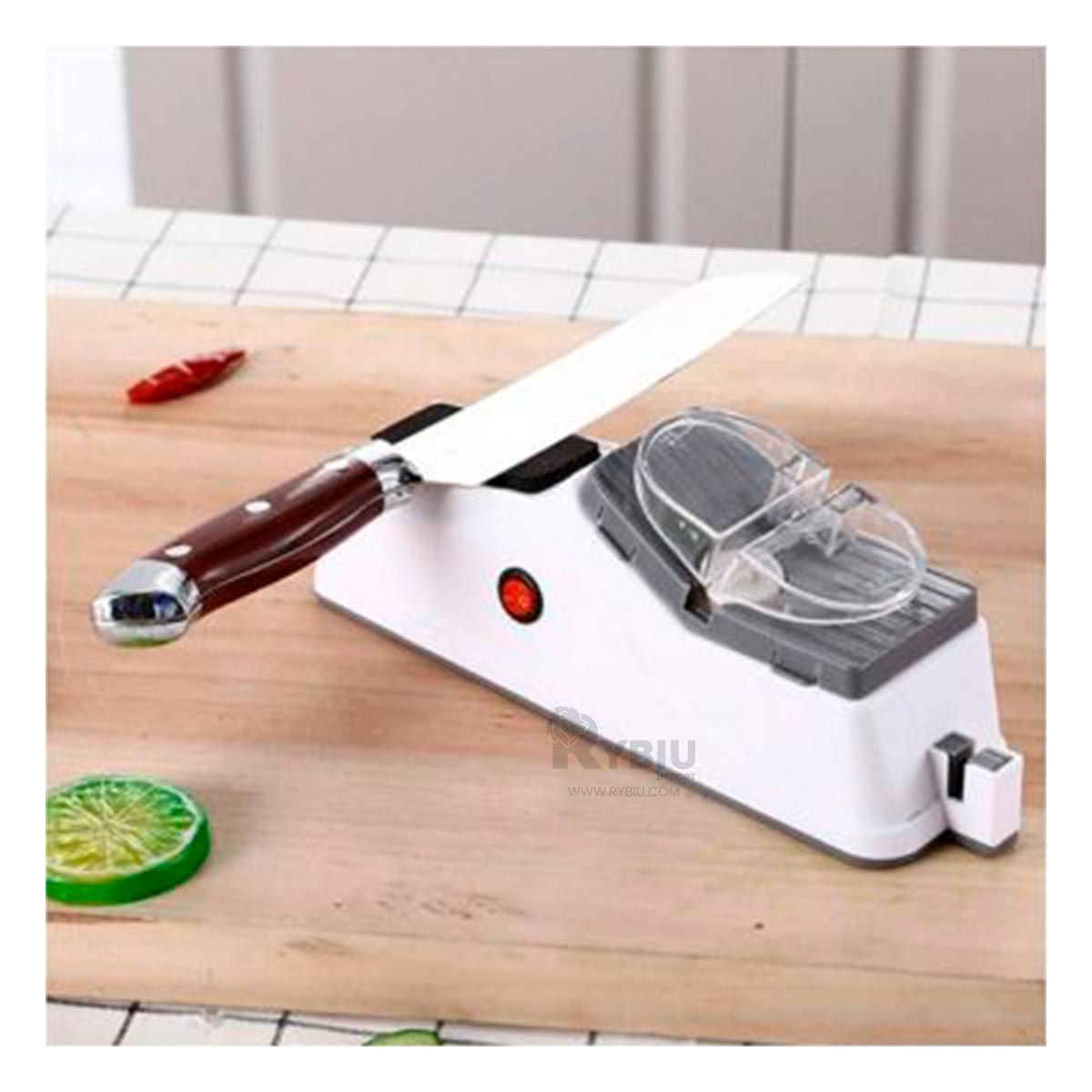 GENERICO - Afilador de Cortadores con USB en Blanco Y+Papel de Regalo