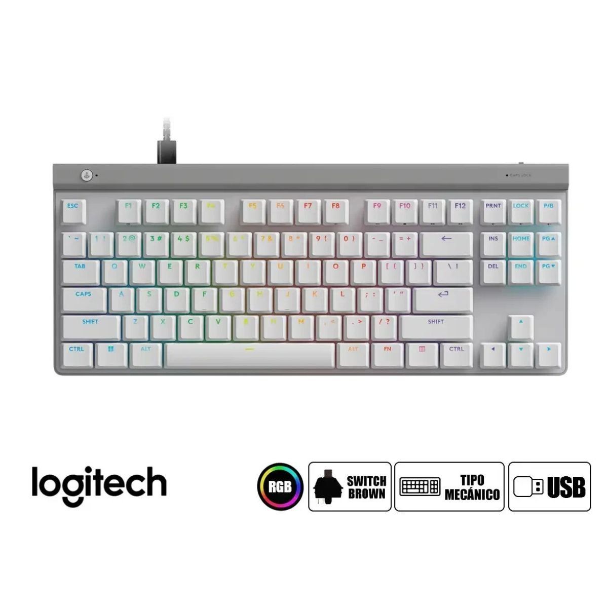 LOGITECH - Teclado Logitech G515 TKL Wired Lightsync Rgb Keycontrol Blanco