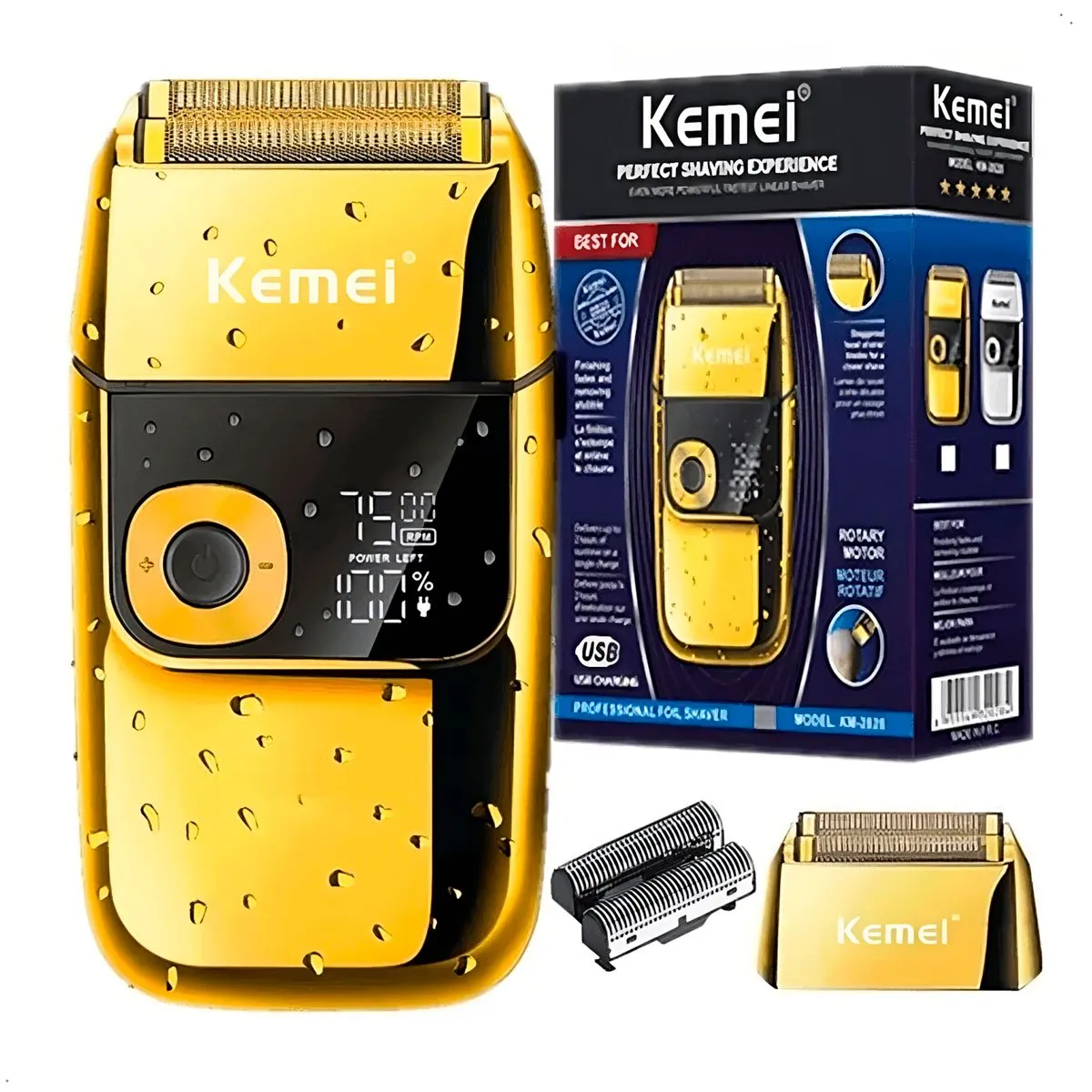 KEMEI - Maquina Afeitadora Shaver Kemei KM2028 recargable Pantalla