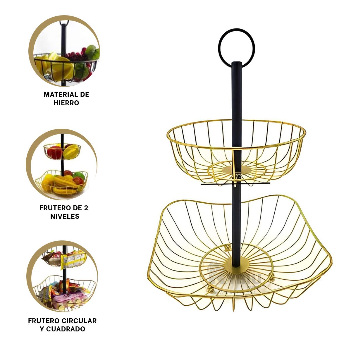 RYBIU IMPORT - Cestas de Frutas y Verduras en Dorado Y+Gift MiniAgenda