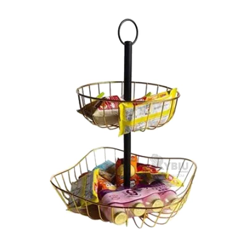RYBIU IMPORT - Organizador Moderno de Frutas Dorado Y+Banderitas Adhesivas