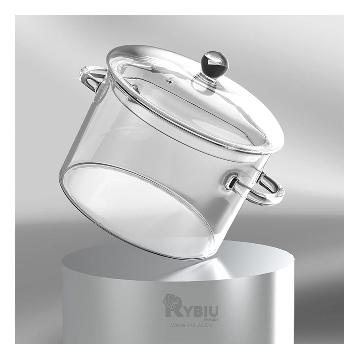 RYBIU IMPORT - Olla para Cocina de 1500ML Transparente Y+Regalo Agendita