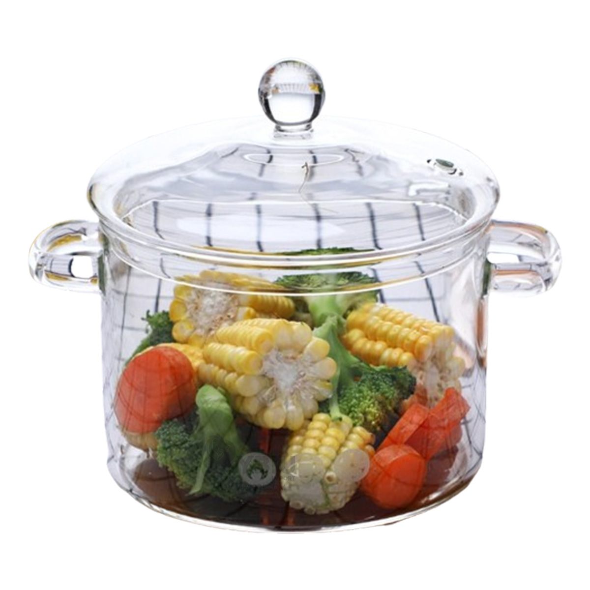 RYBIU IMPORT - Cazuela de Pastas 1500ML Transparente Y+Banderitas Adhesivas