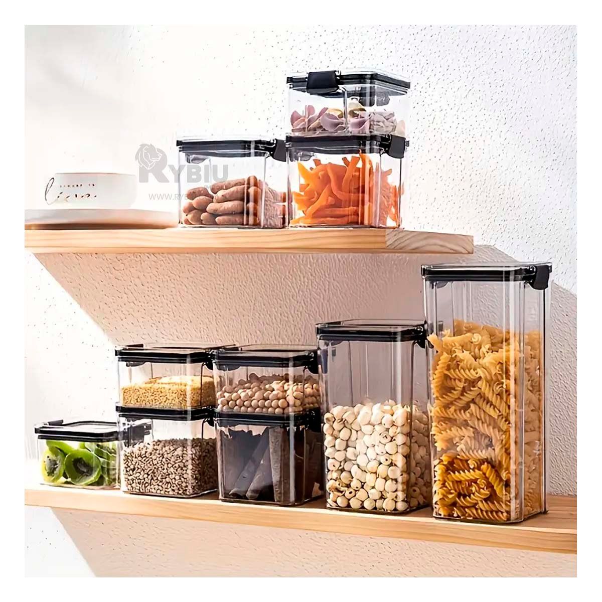 RYBIU IMPORT - Pack con Tapa de Envases en Transparente Y+Gift Stickers