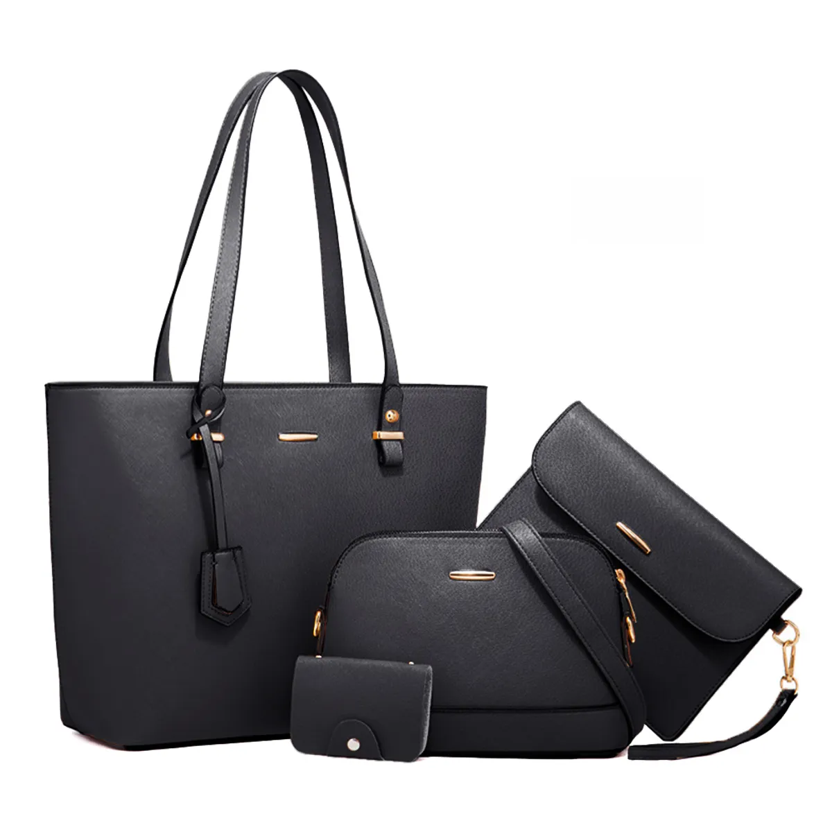 KELLER - Juego de Carteras Bolsos 4 Piezas Elegante Negro CA4