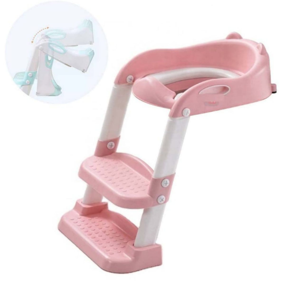 GENERICO - ASIENTO DE ENTRENAMIENTO CON ESCALERA PARA NIÑOS ROSADO