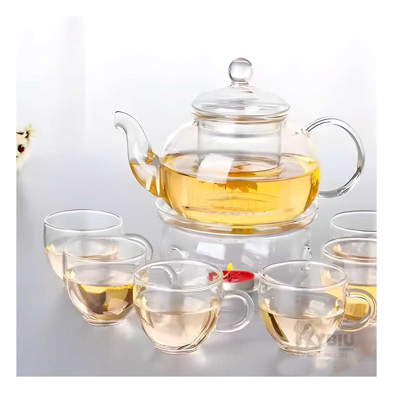 GENERICO - Tetera Facil de Usar de Borosilicato 1000ML Transparente