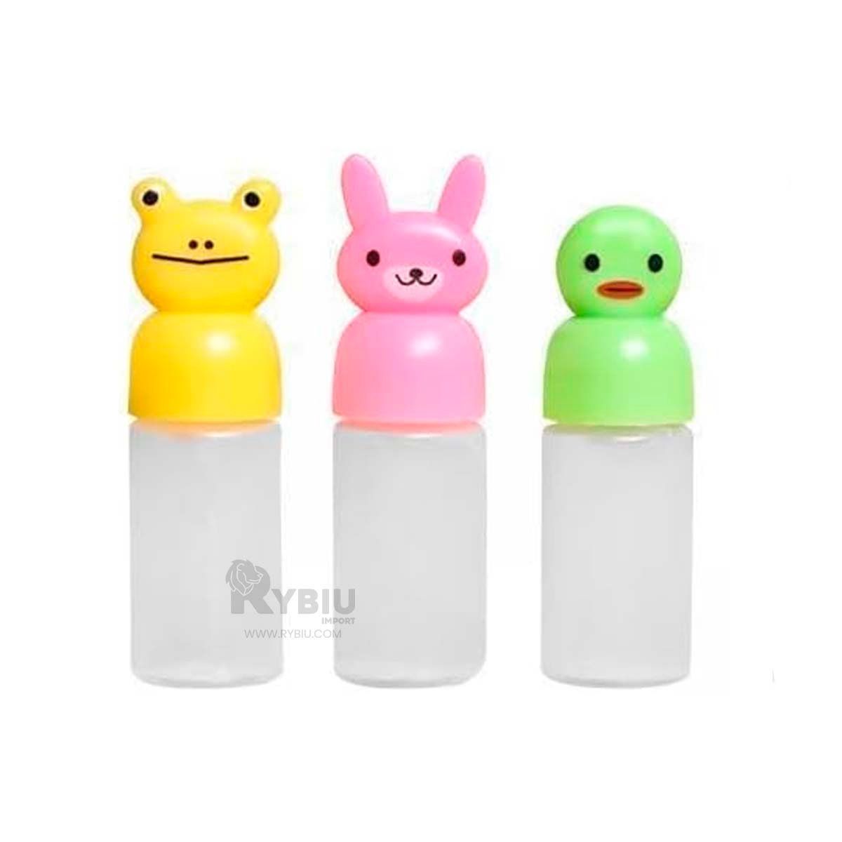 RYBIU IMPORT - Set de 3 Mini Botellas Cremeros de Animalitos Multicolor