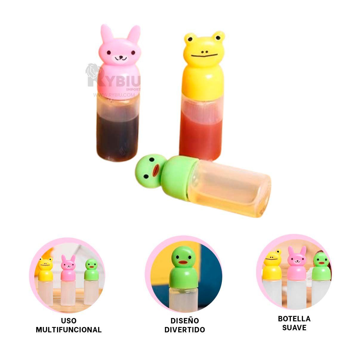 RYBIU IMPORT - Set Mini Botellas de Animalitos Multicolor Y+Papel de Regalo