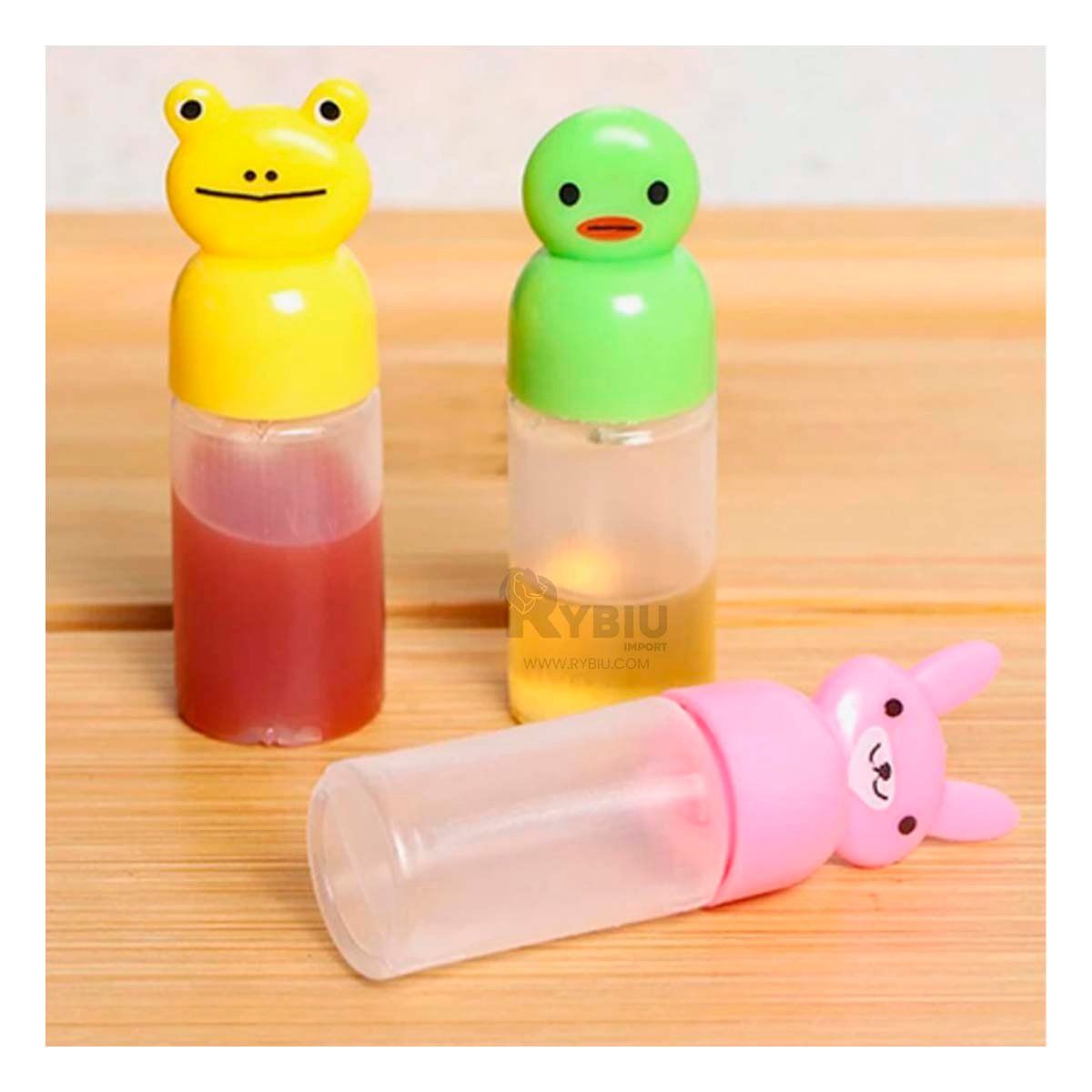 GENERICO - Set Dinamico de 3 Mini Botellas Multicolor Y+Papel de Regalo