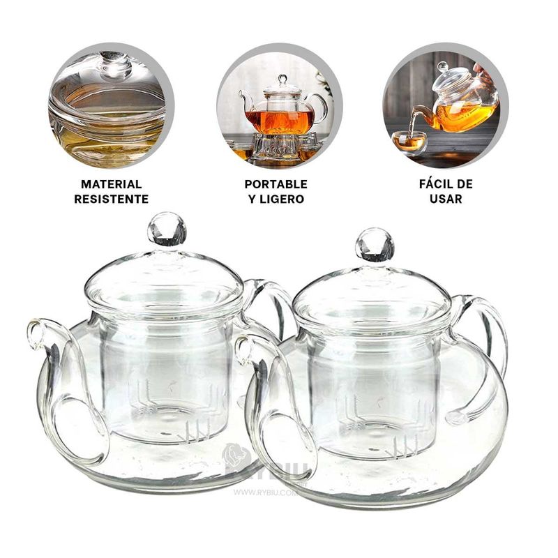 RYBIU IMPORT - Jarra Bebida Caliente 1000ML Transparente Y+Regalo Agendita