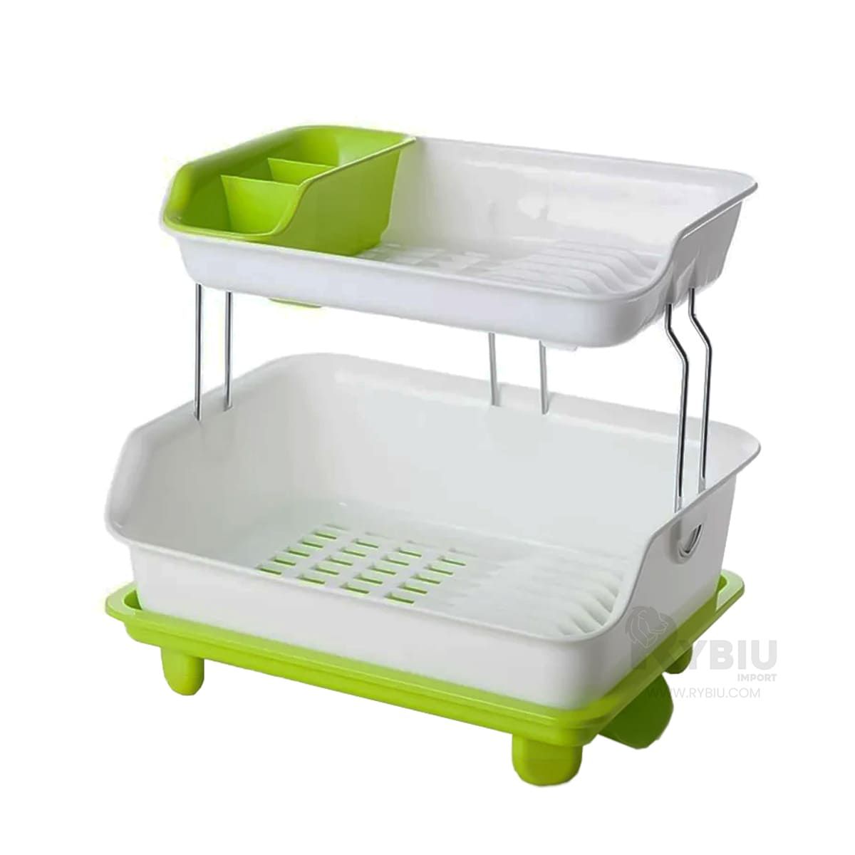 RYBIU IMPORT - Colador Duro de Cubiertos Verde Y+Regalo Ligas para Peinar