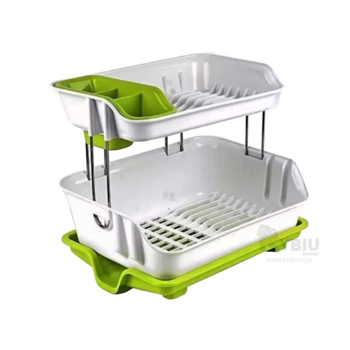 RYBIU IMPORT - Colador Duro de Cubiertos Verde Y+Regalo Ligas para Peinar