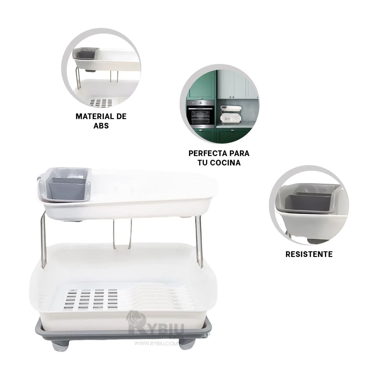 GENERICO - Colador Secador para Platos 2N Plomo Y+Post-it Adhesivos