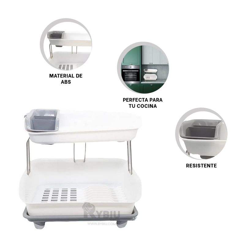 GENERICO - Colador Secador para Platos 2N Plomo Y+Post-it Adhesivos