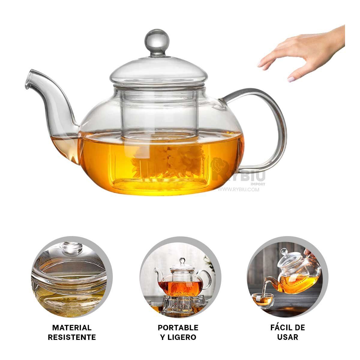 GENERICO - Jarra de Cafe 1000ML Transparente Y+Envoltorio de Regalo