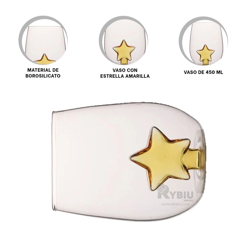 GENERICO - Taza Aesthetic de 450ML Transparente Y+Gift MiniAgenda