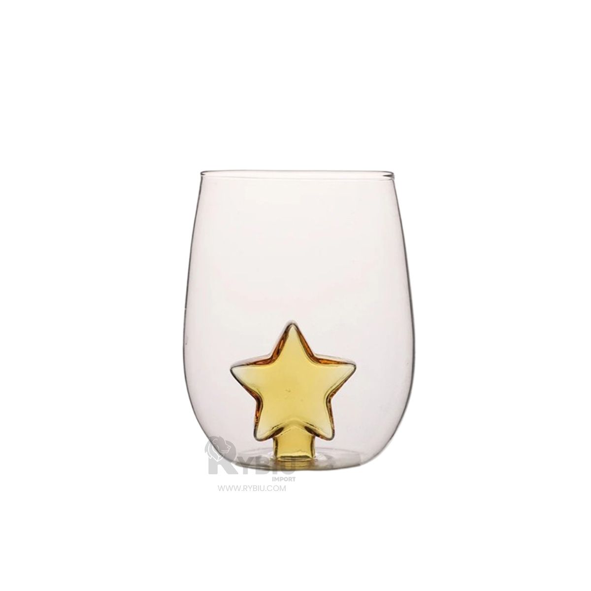 GENERICO - Vaso con Estrella Amarilla Adentro 450 ML Transparente