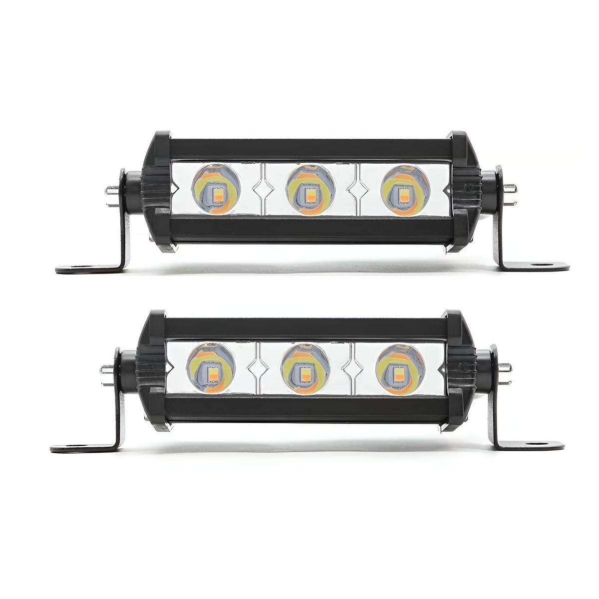GENERICO - Barra Led Mini Slim 3LEd Dual Color +Strobo Potente 2PCS