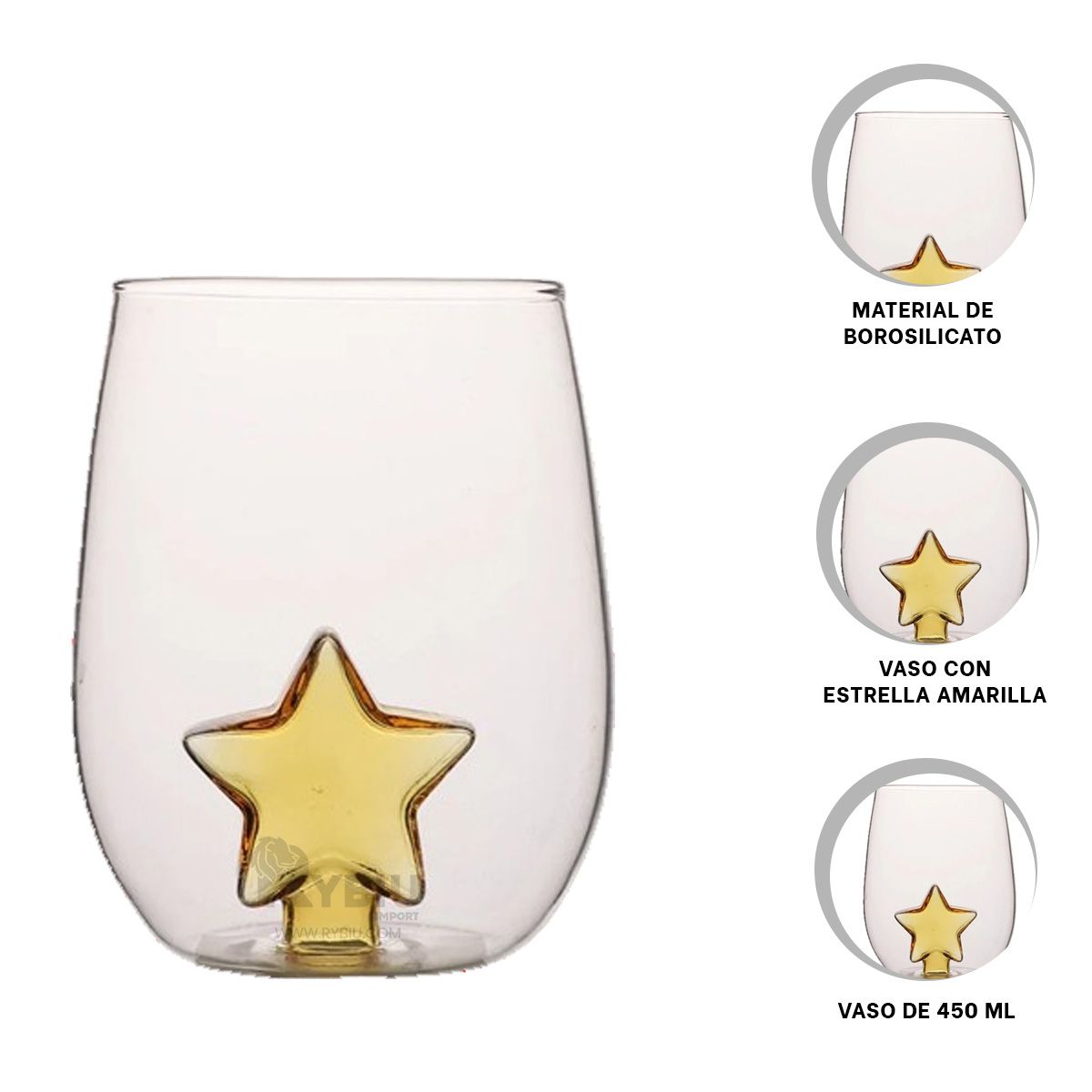 GENERICO - Vaso Personalizado de 450ML Transparente Y+Papel de Regalo