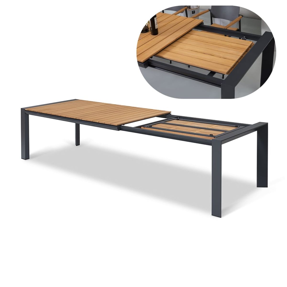 FRITECSA - Mesa Expandible De 6 a 10 Personas En Madera Teca
