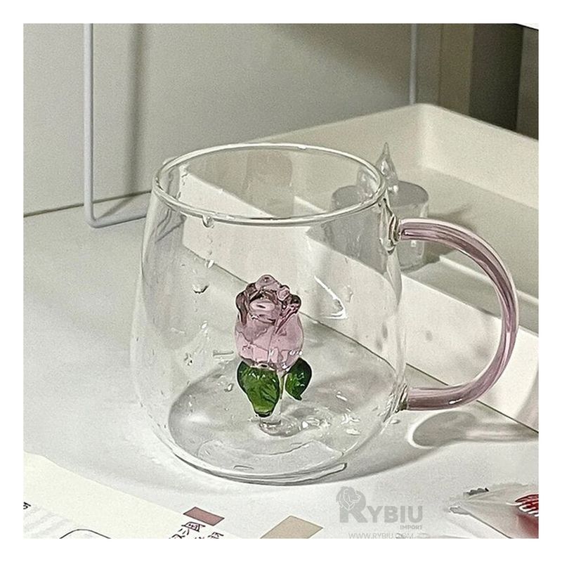 GENERICO - Taza Moderno de 350ML Transparente Y+Regalo Stickers
