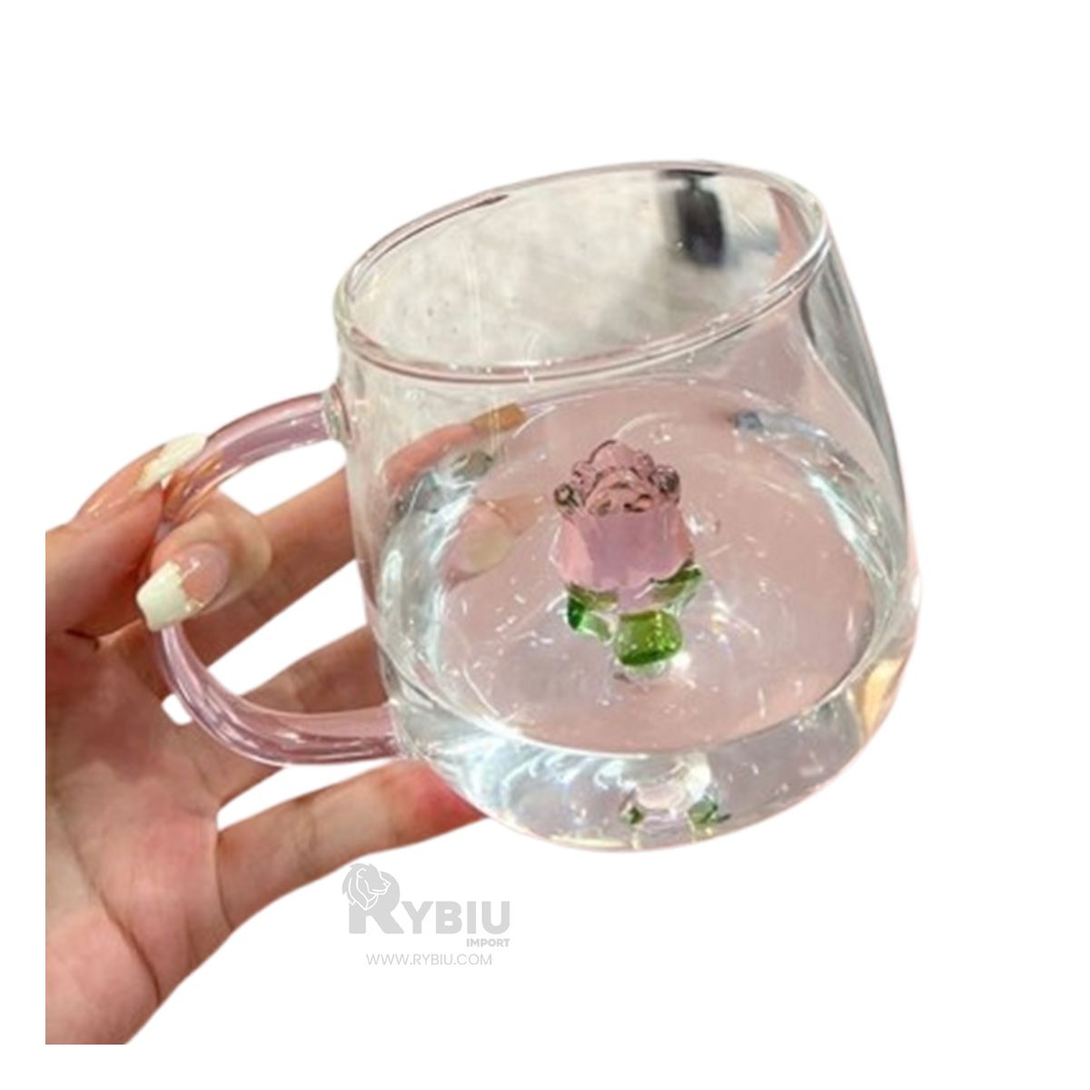 RYBIU IMPORT - Vaso Novedosa de 350ML Transparente Y+Gift Stickers