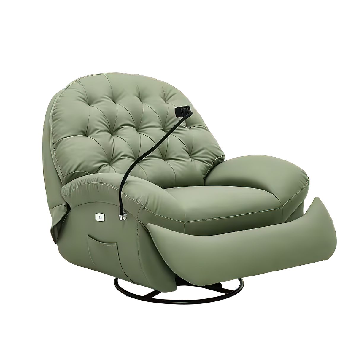 INIUS - Sillón POSH Reclinable Cuerpo Sintético Verde Arena