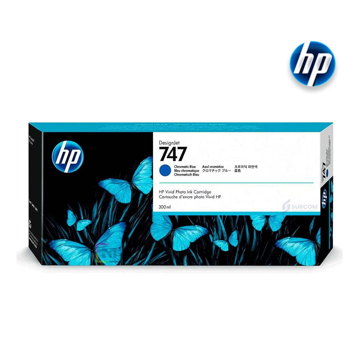 HP - Tinta HP P2V85A 747 300ML Chromatic Blue Original