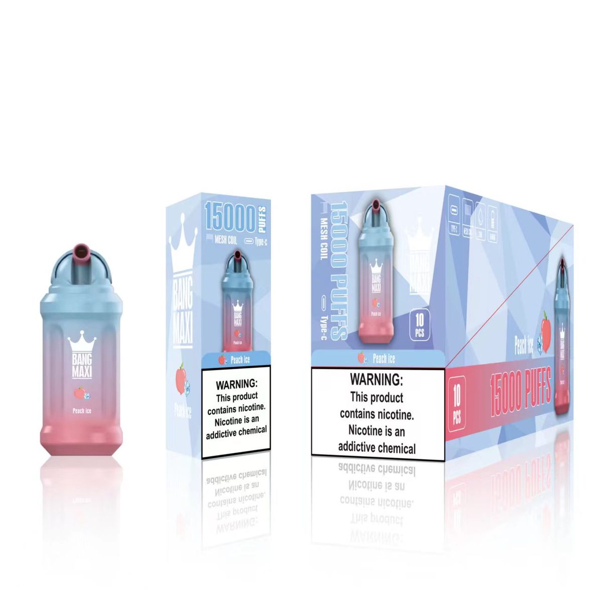 GENERICO - VAPEADOR BANG MAXI PEACH ICE DE 15000 PUFFS