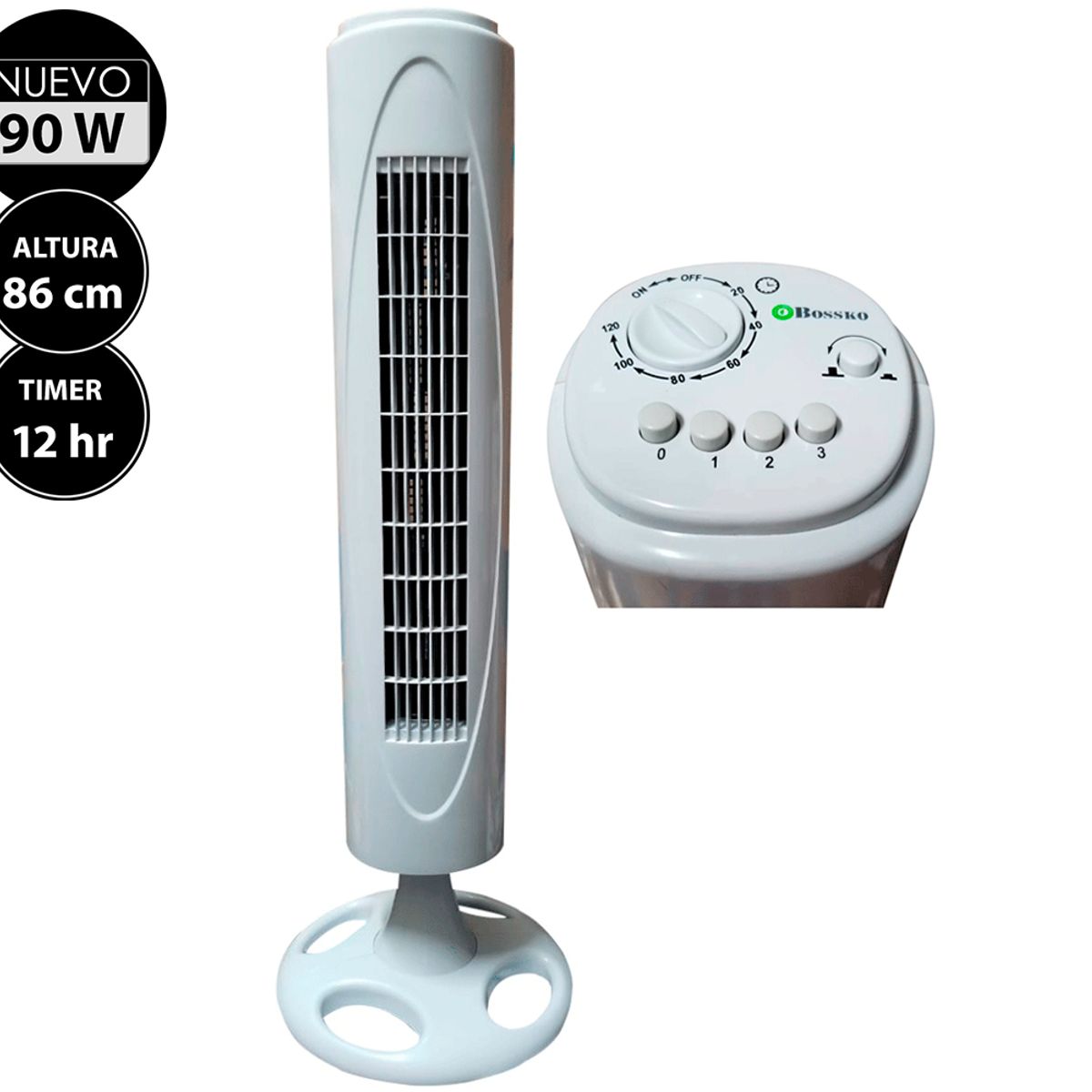 BOSSKO - Ventilador Torre 90W BK-8228VT 86cm