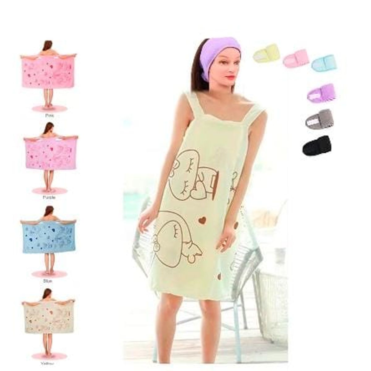 GENERICO - Pack toalla baño + toalla vincha