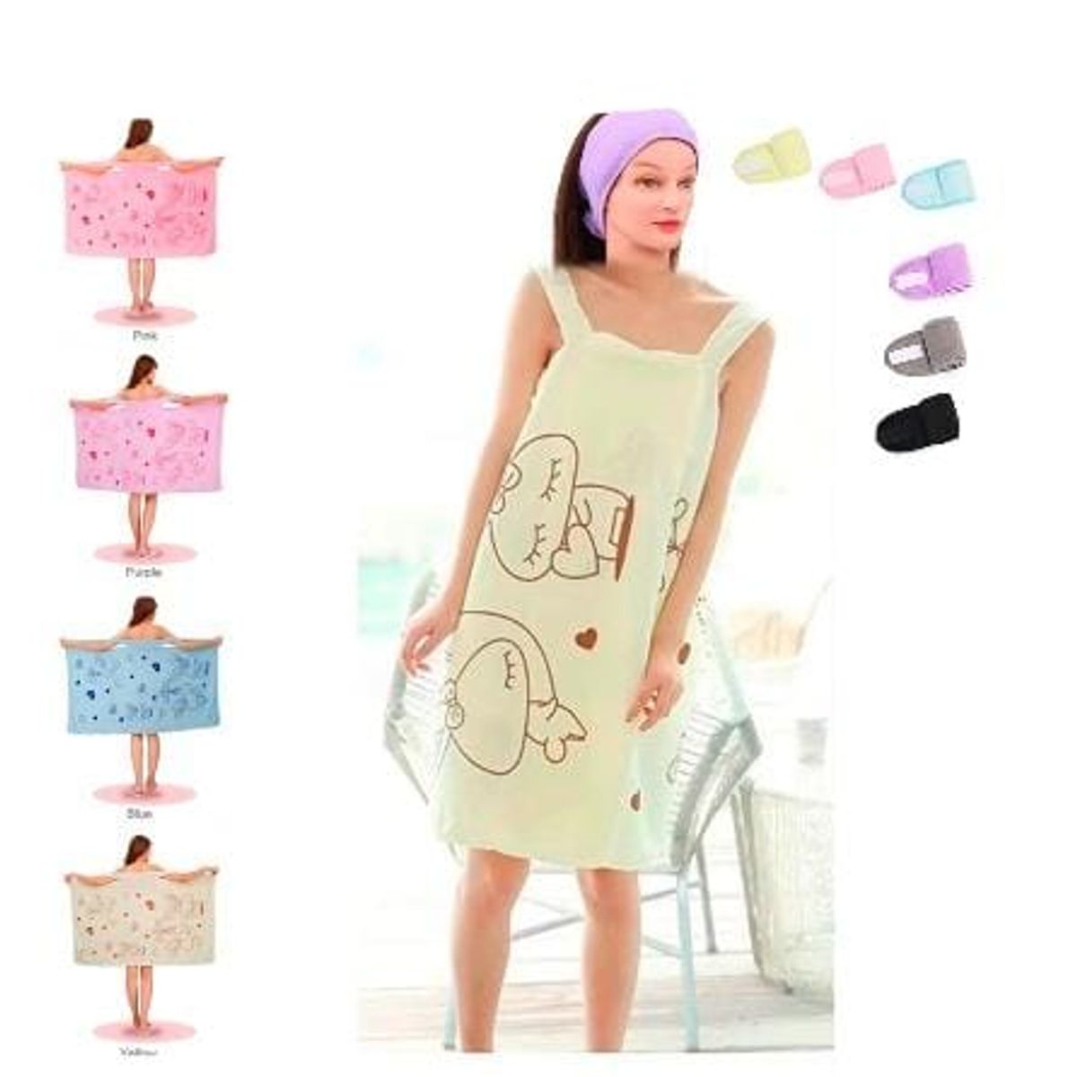 GENERICO - Pack toalla baño + toalla vincha