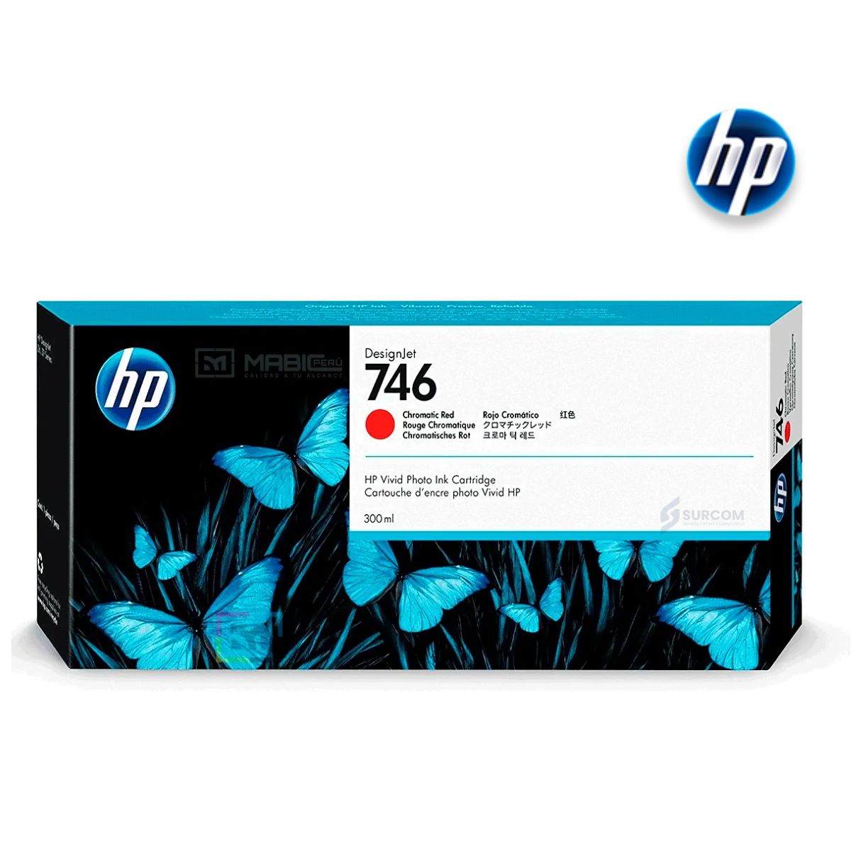 HP - Tinta HP P2V81A 746 300ML Chromatic Red Original