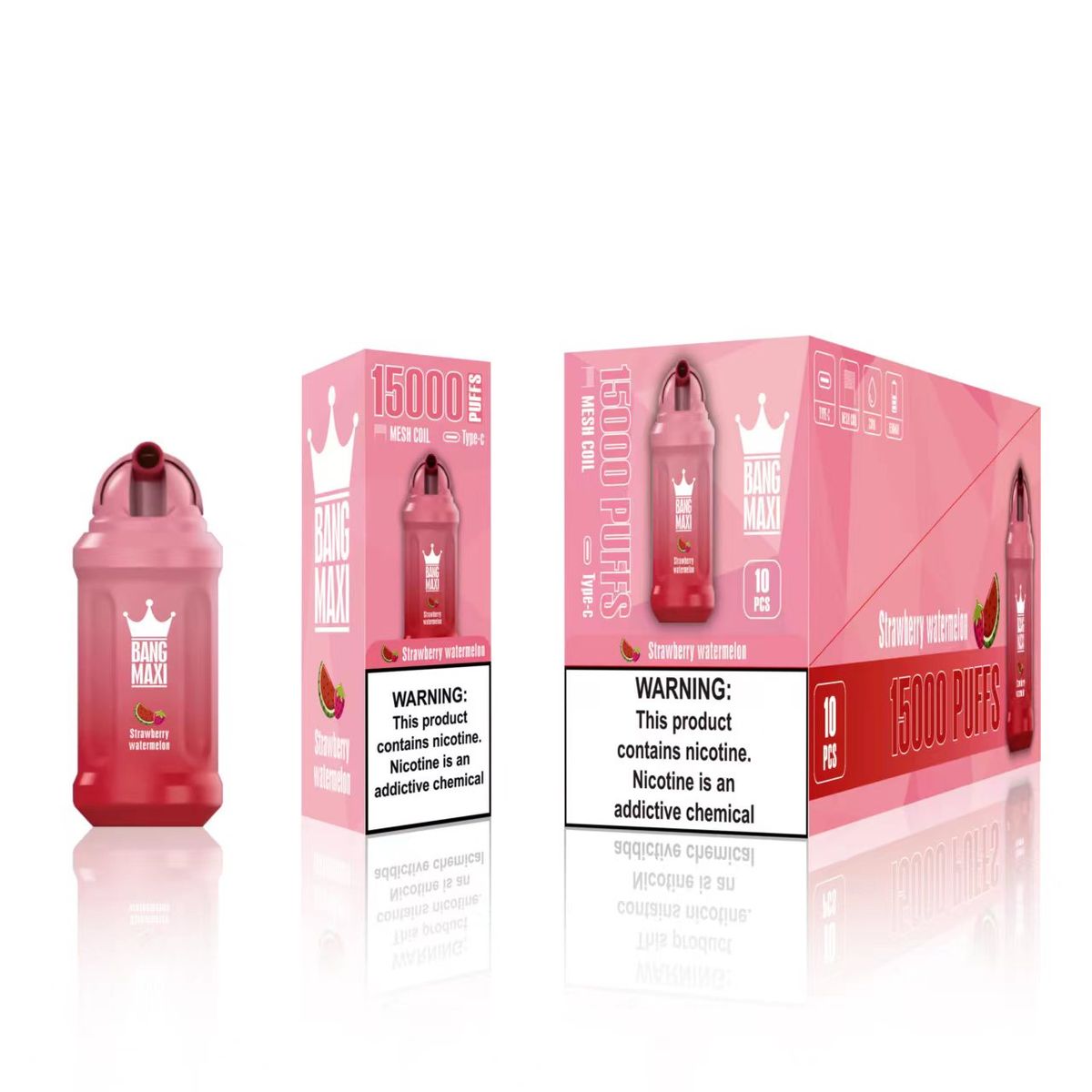 GENERICO - VAPEADOR BANG MAXI STRAWBERRY WATERMELON DE 15000 PUFFS